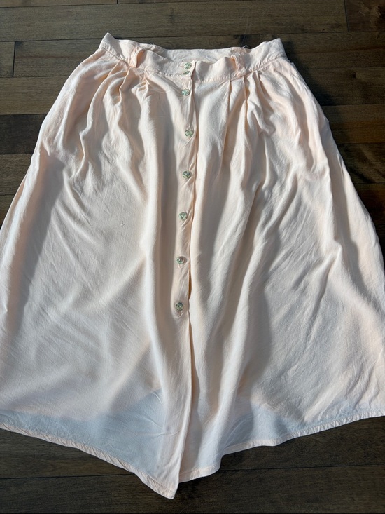 Vintage Dalia Peach Button-Front Two-Piece Skirt with Pockets - Picture 10 of 11